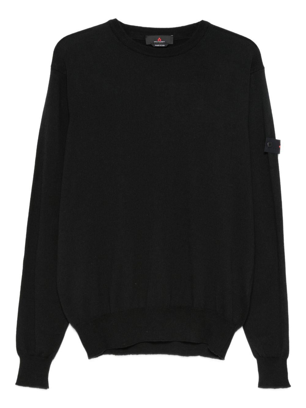 Maglione nero a collo giro con rifiniture a scanale PEU561199011919 NER PEUTEREY 