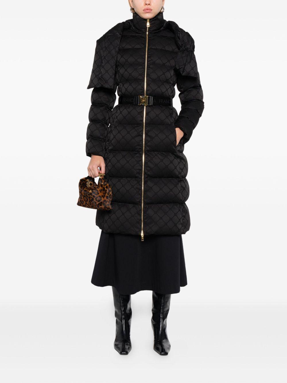 Piumino Nero Matelassé con Cintura Regolabile PI84D56E2 110 ELISABETTA FRANCHI 