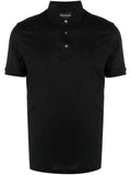 Polo nero mini logo petto