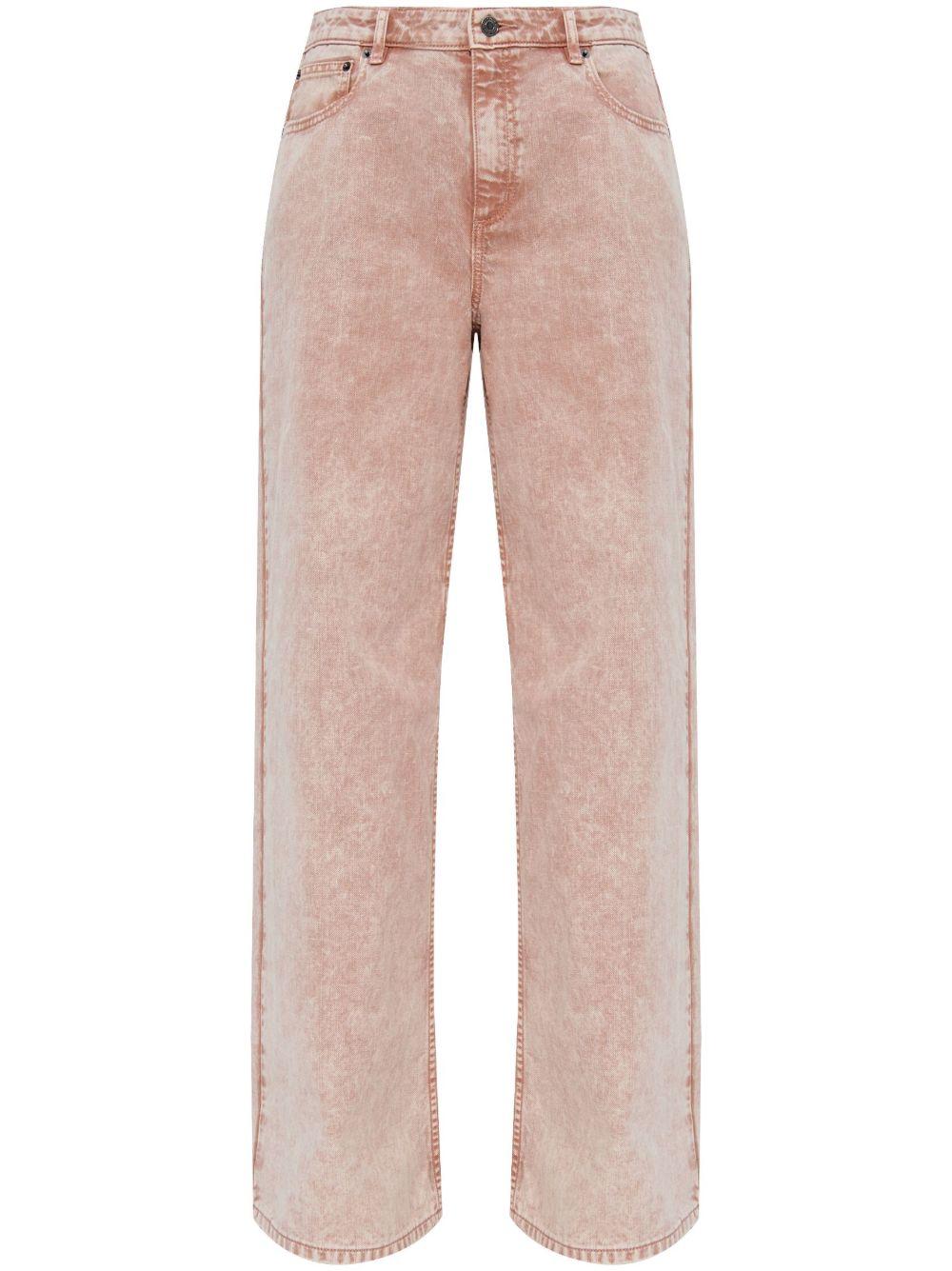 Jeans rosa tie-dye a gamba ampia