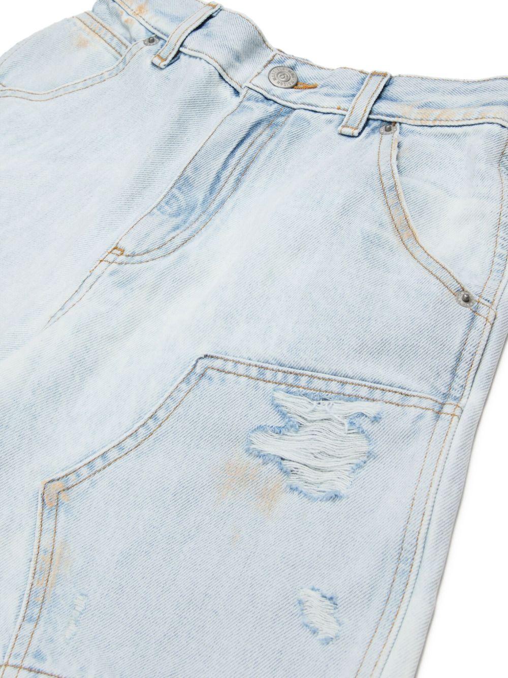 Shorts in cotone effetto vissuto M60998MM06Z M601 MM6 MAISON MARGIELA KIDS 