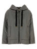 Quilted down jacket with grey hood