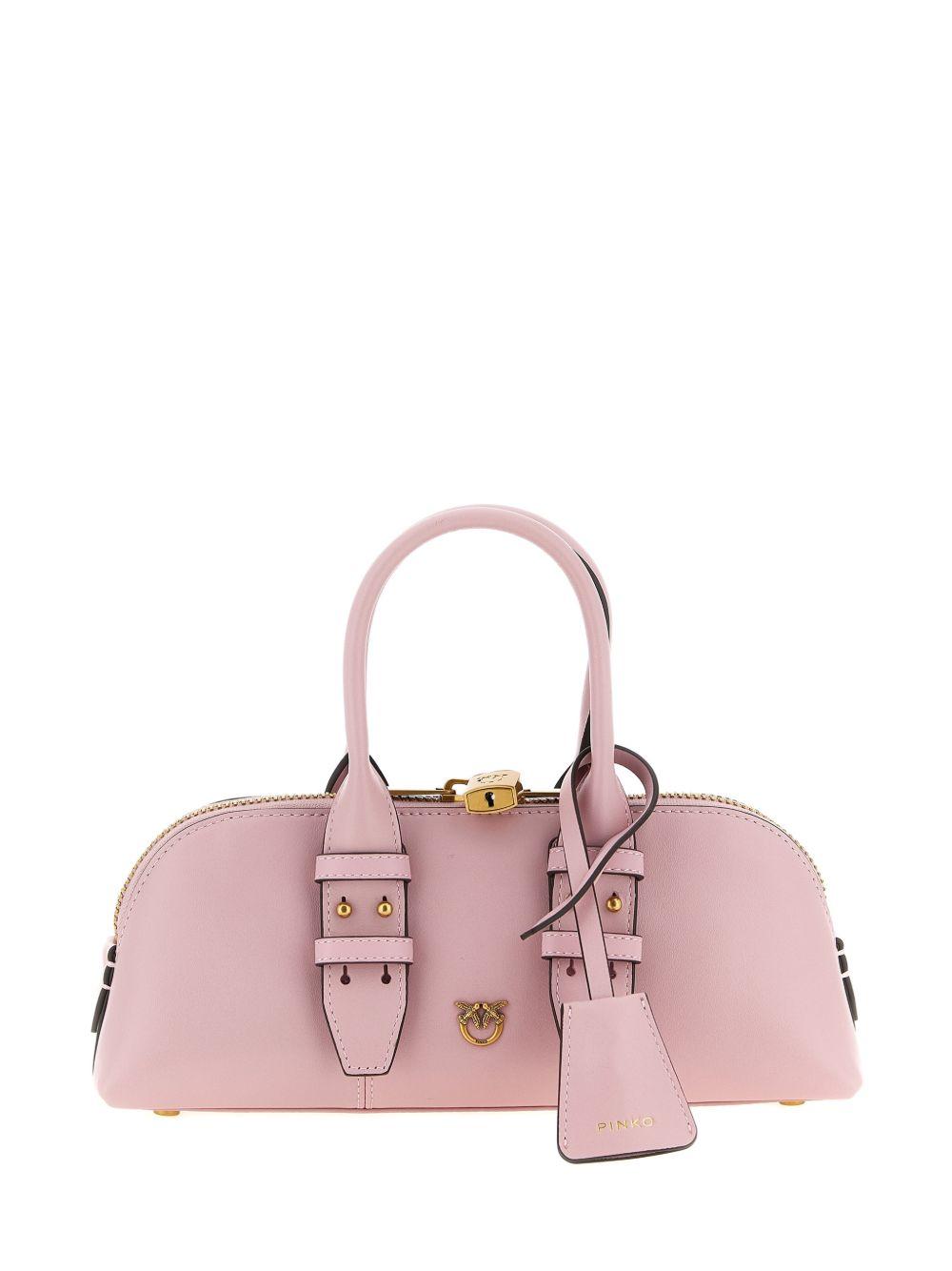 Borsa a mano in pelle con lucchetto 105334A0QO P26Q PINKO 