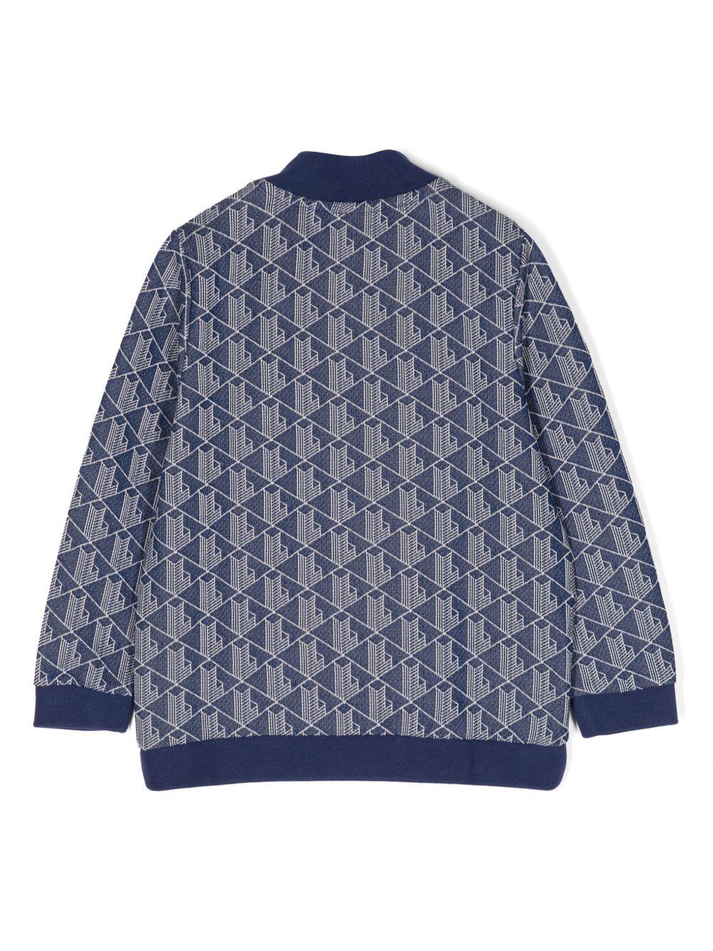 Felpa grafite zip logo monogram all-over kids SJ1233 4PC LACOSTE KIDS 