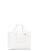 Tote piccola in rafia jacquard avorio