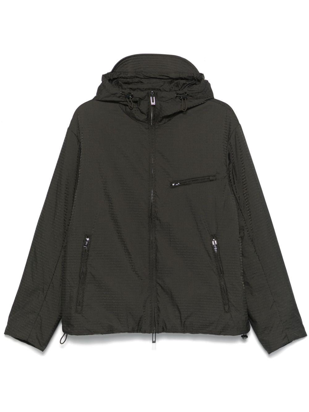 Giacca verde militare con logo all-over