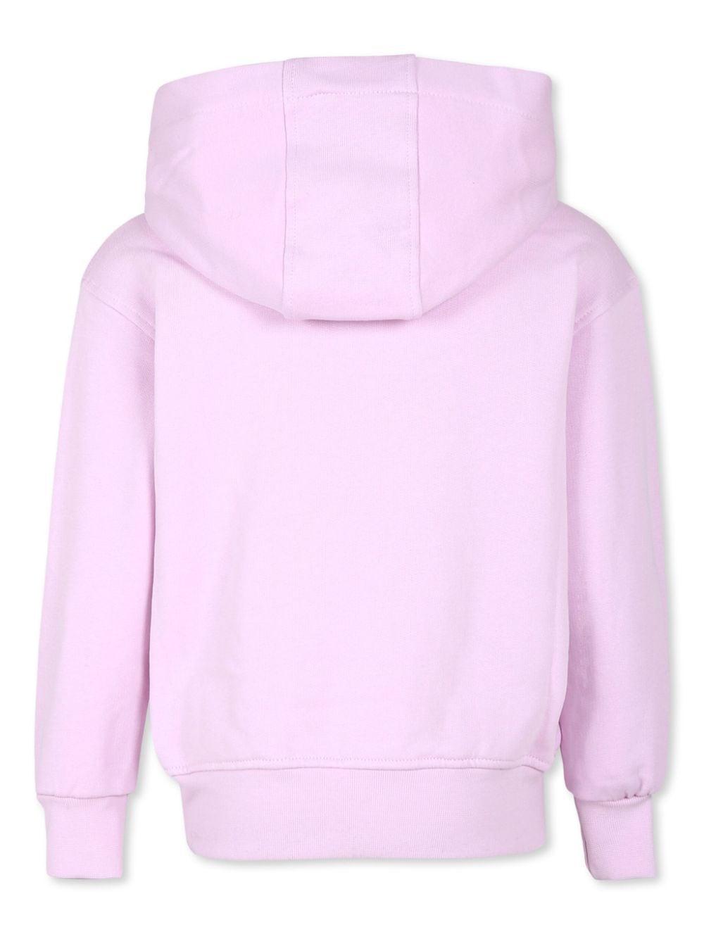 Felpa Rosa con Cappuccio e Stampa F4BKJUHS059 BW014 BARROW KIDS 