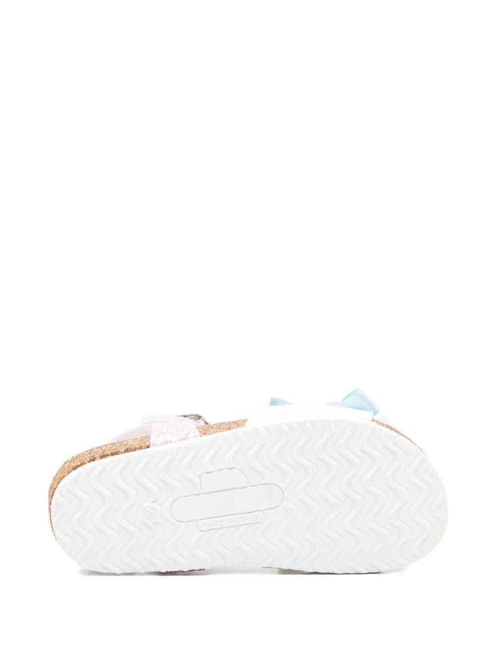 Sandali con fibbia e applicazioni floreali 83G0017708 9990 MONNALISA KIDS 