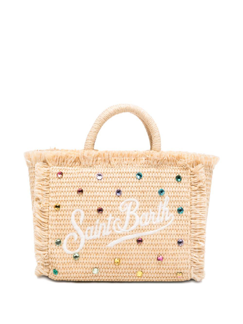 Borsa tote in paglia con cristalli VAMI009 02748L MC2 SAINT BARTH 