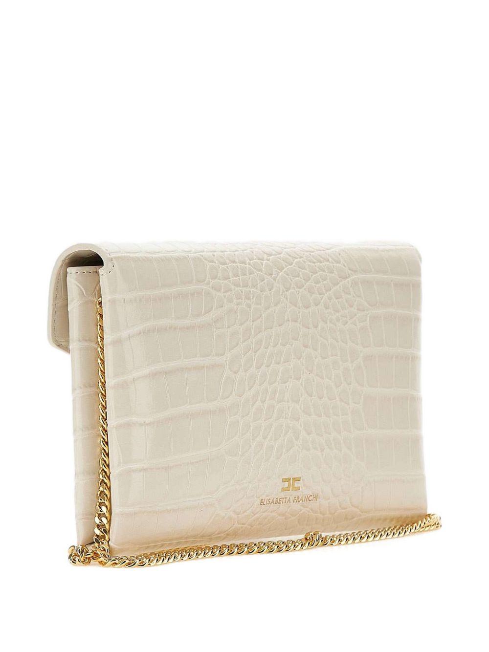 Clutch Effetto Coccodrillo con Catena Oro e Nappina BS56A57E2 DZ9 ELISABETTA FRANCHI 