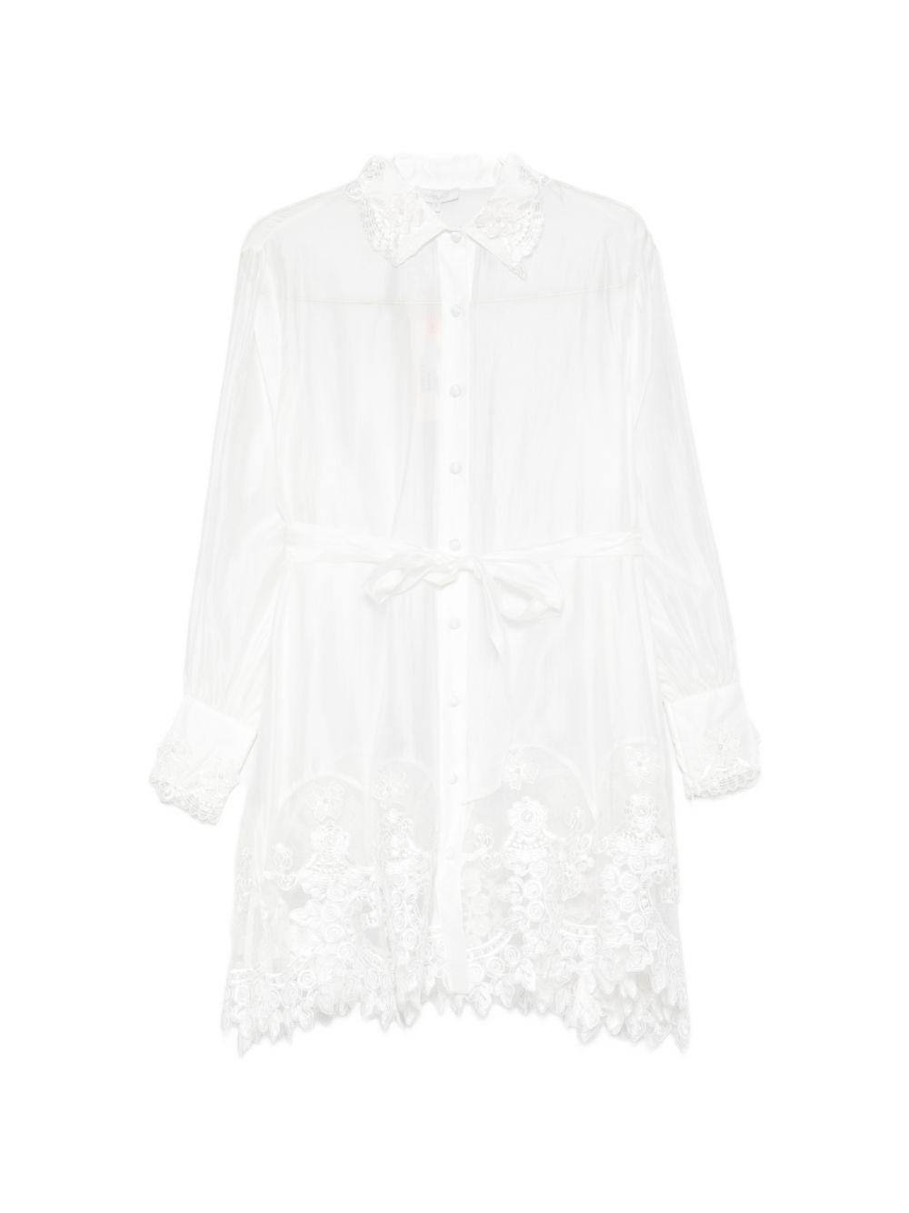 Abito camicia in viscosa con pizzo P26A123 100 PAPERLACE 