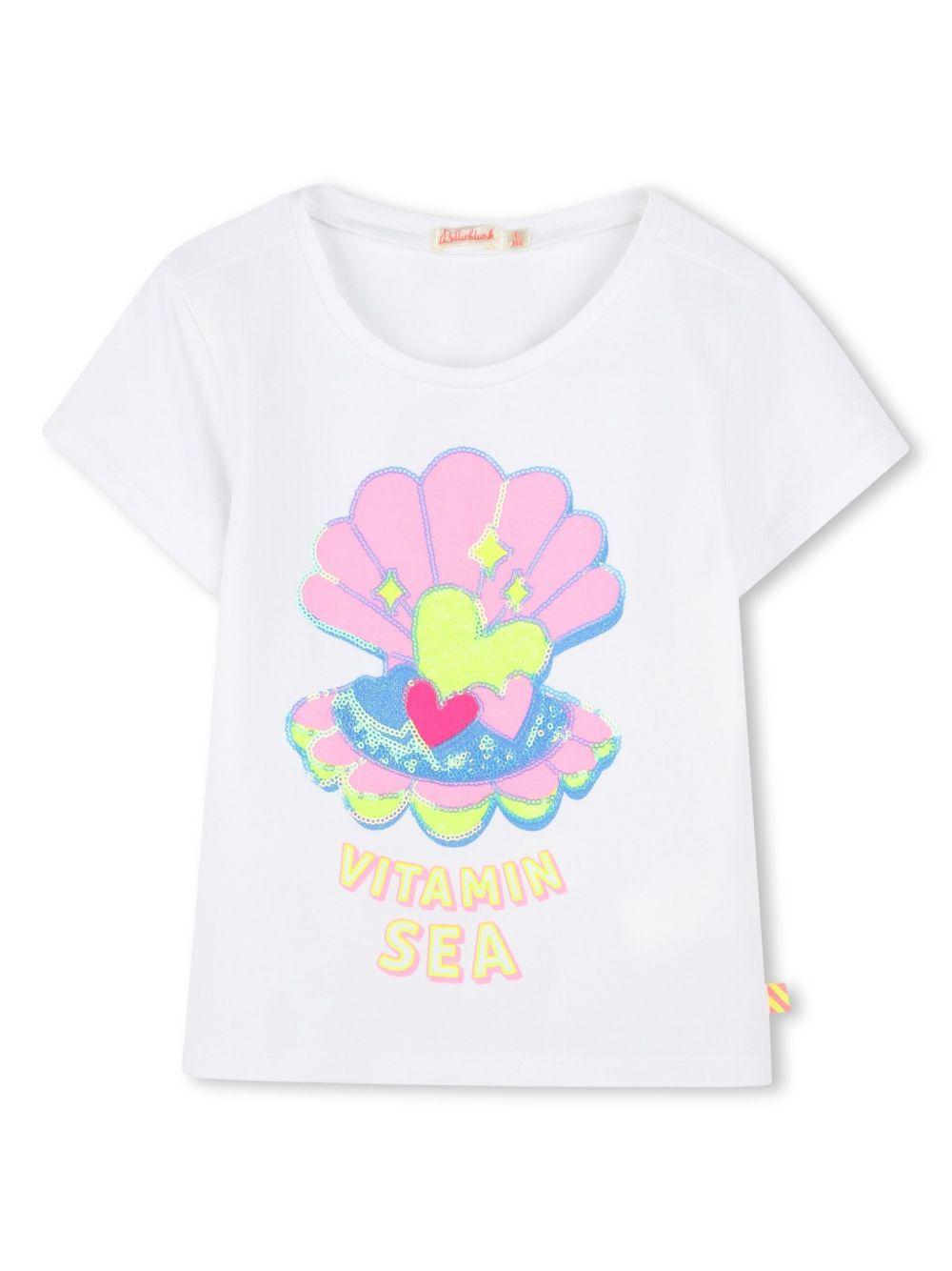 T-shirt bianca vitamin sea multicolor