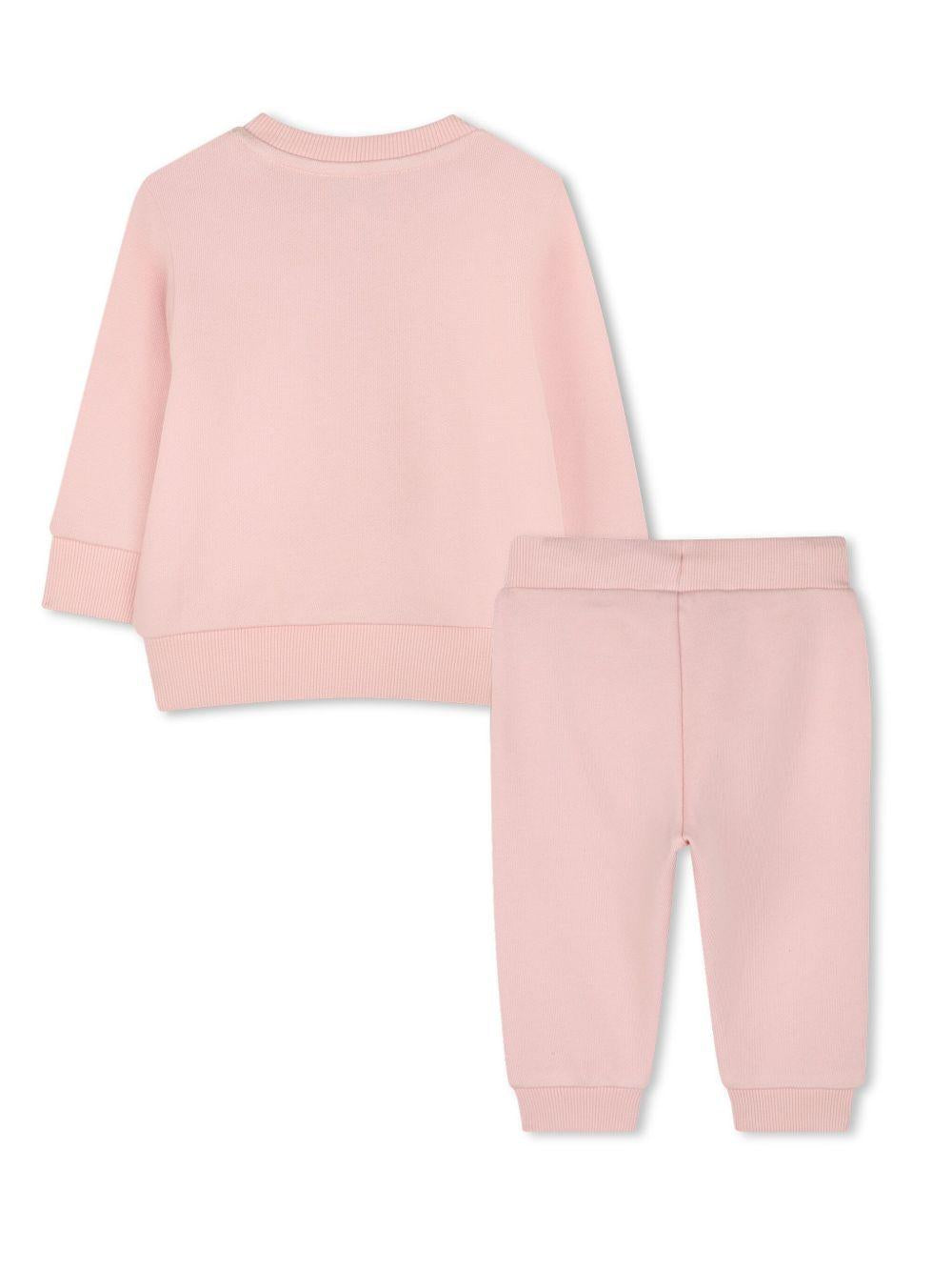 Completo rosa neonata logo tiger (2pz)