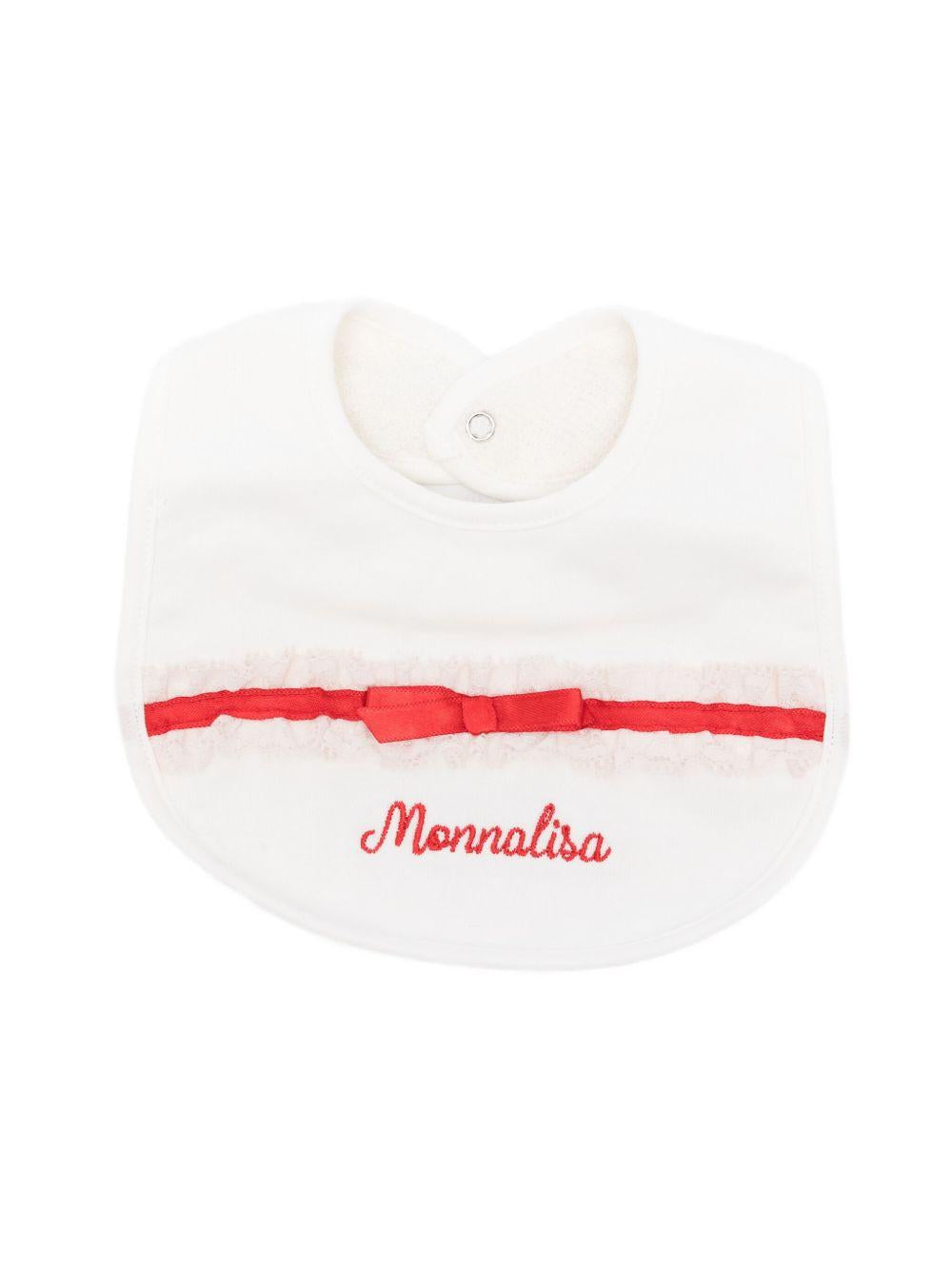 Bavaglino con Bordo in Pizzo e Nastro Rosso 35F010NP6000 0143 MONNALISA KIDS 