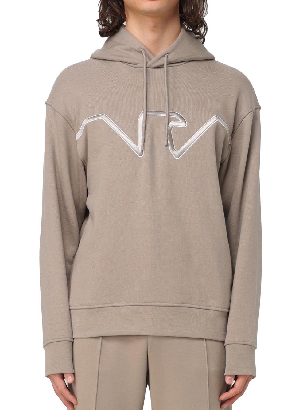 Felpa beige aquila petto ricamata 6D1MD21JWPZ 01P5 EMPORIO ARMANI 