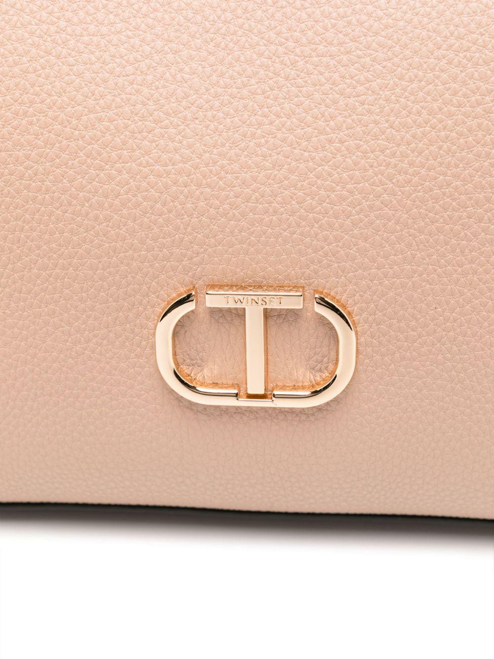 Borsa secchiello beige/rosa  manico intrecciato