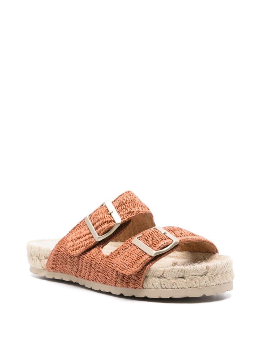 Sandalo nordico con fasce in rafia arancione G09R0 ORANGERUST MANEBI 