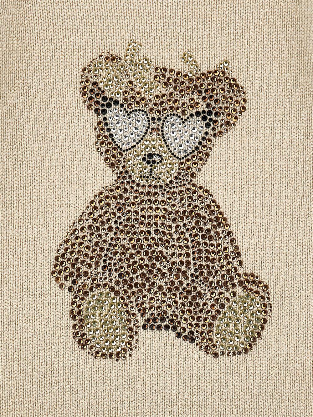 Abito Beige in Maglia con Stampa Bear 19F9166061 0002 MONNALISA KIDS 