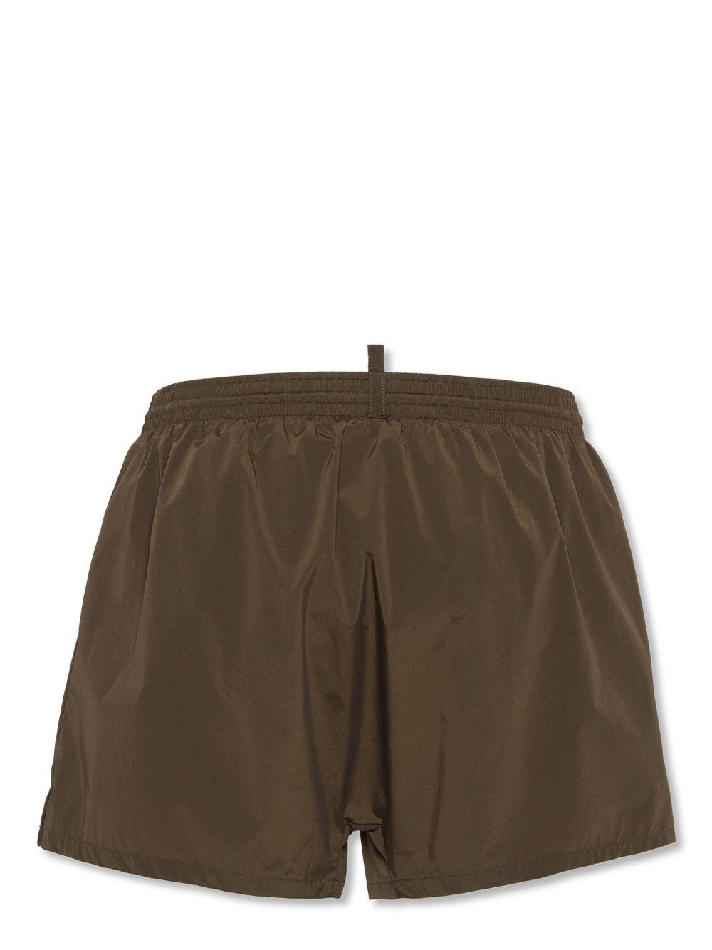 Costume boxer marrone/verde on logo