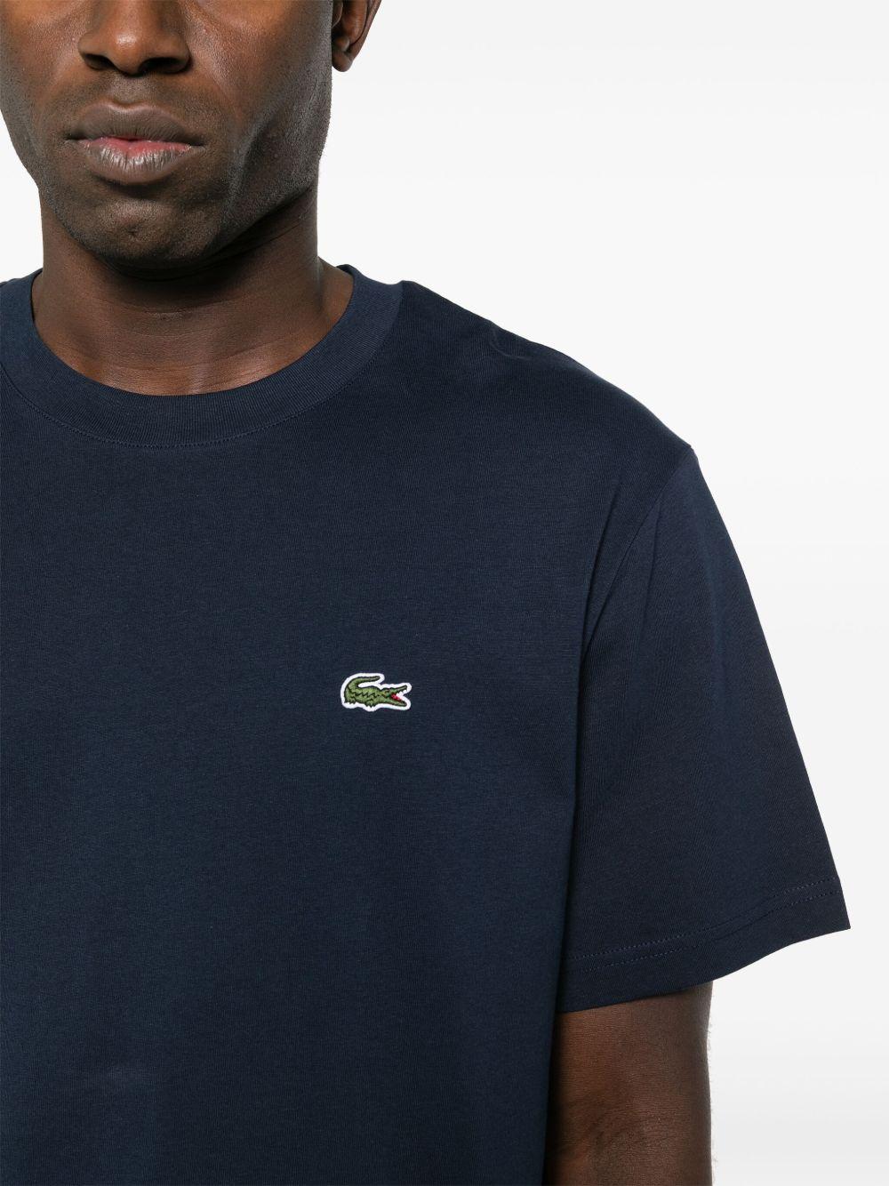 T-shirt blu notte mini logo ricamo TH7318 166 LACOSTE 
