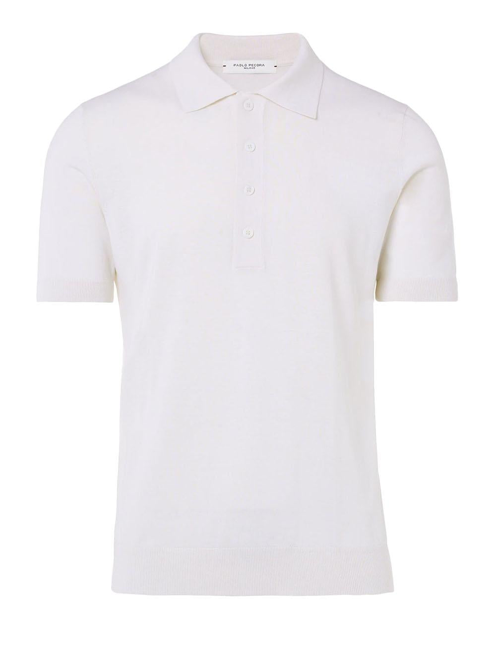 polo in maglia ecru extrafine