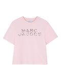 T-shirt in cotone con logo decorato