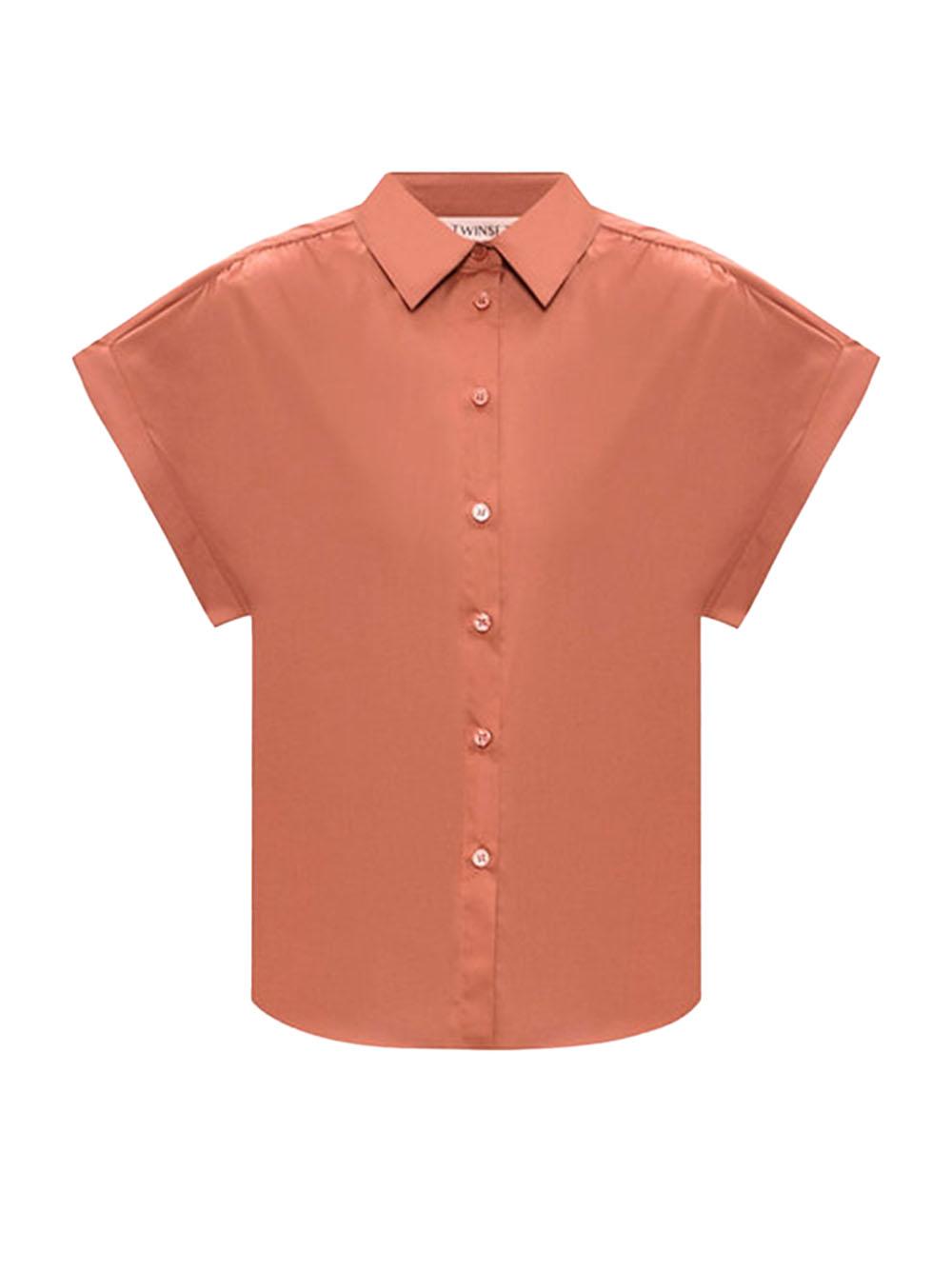 Camicia terracotta in tinta unita