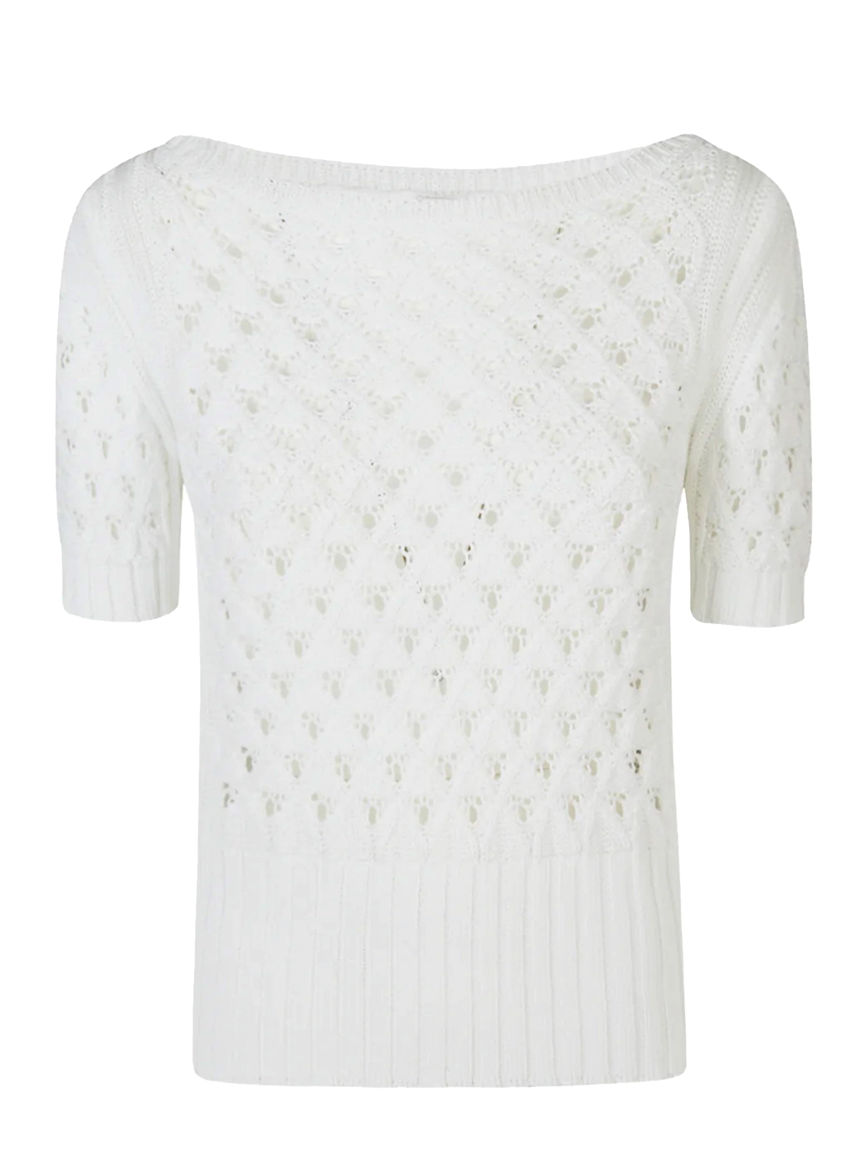 Maglia bianca traforata I81MAGI36MAG0I015 01 ELEVENTY 