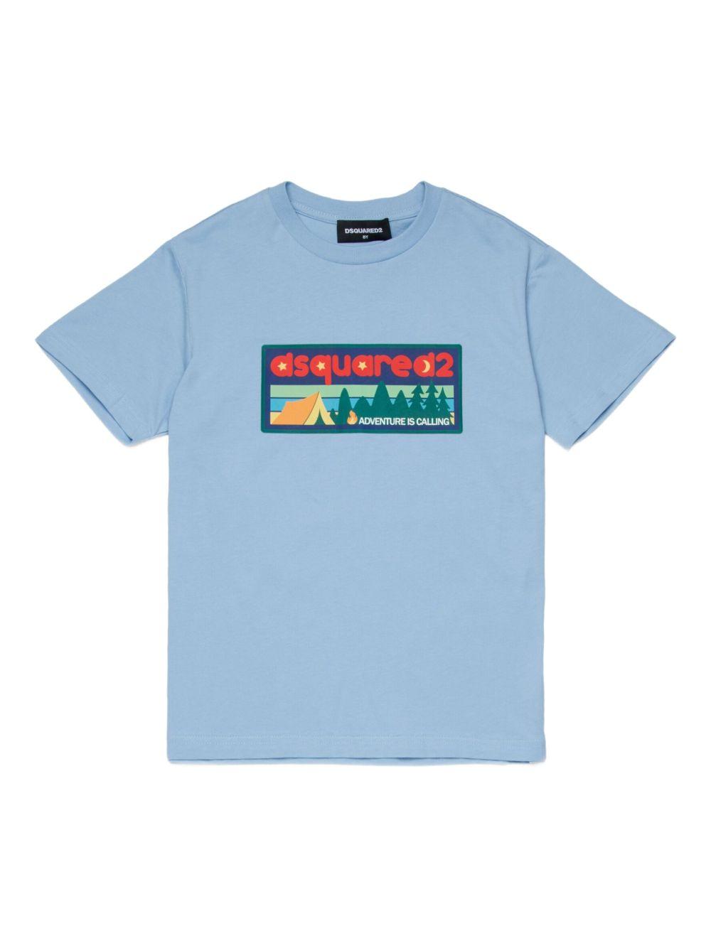 T-shirt con stampa adventure DQ3172D0AGP DQ814 DSQUARED KIDS 