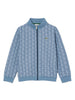 Felpa celeste zip logo monogram all-over kids