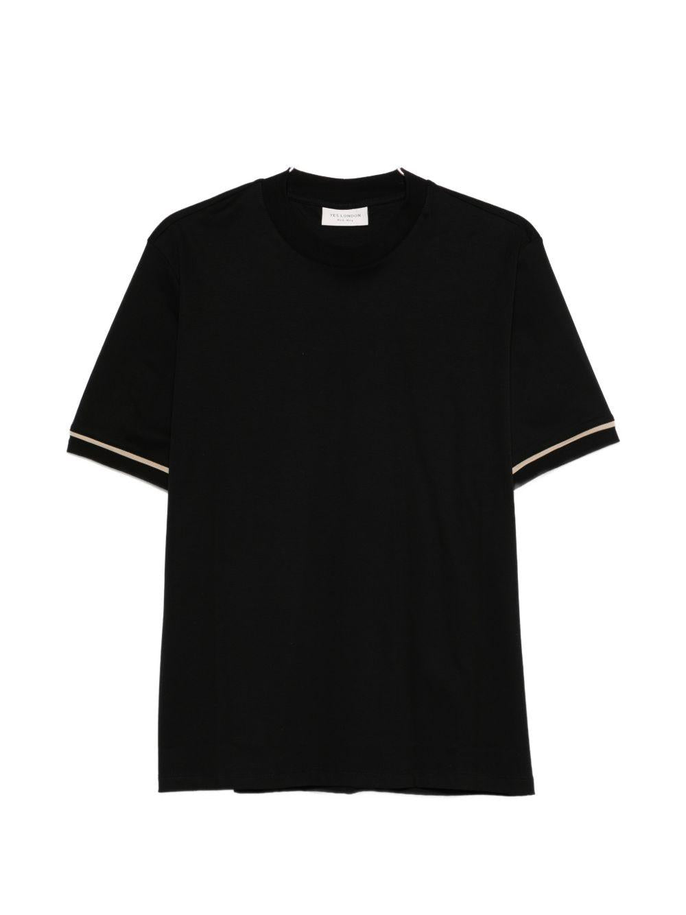 T-shirt in cotone girocollo XM4292 NERO YES LONDON 