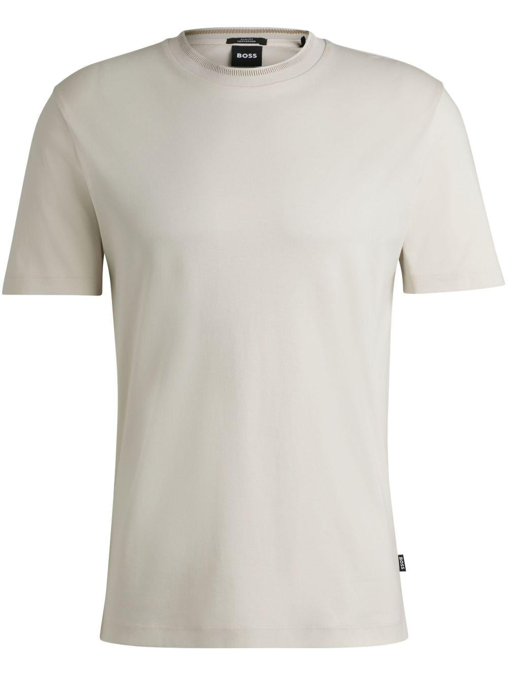 T-shirt h-tessler nocciola collo rigato