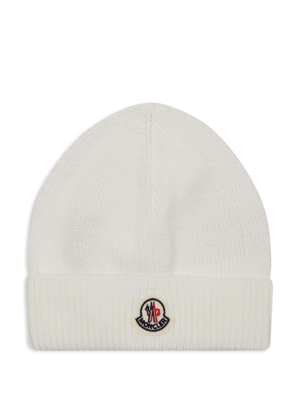 Berretto in lana a coste L19513B00006M2861 002 MONCLER KIDS 