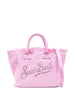 Borsa colette in canvas con strass rosa