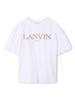 T-shirt bianca ricamo logo lettering
