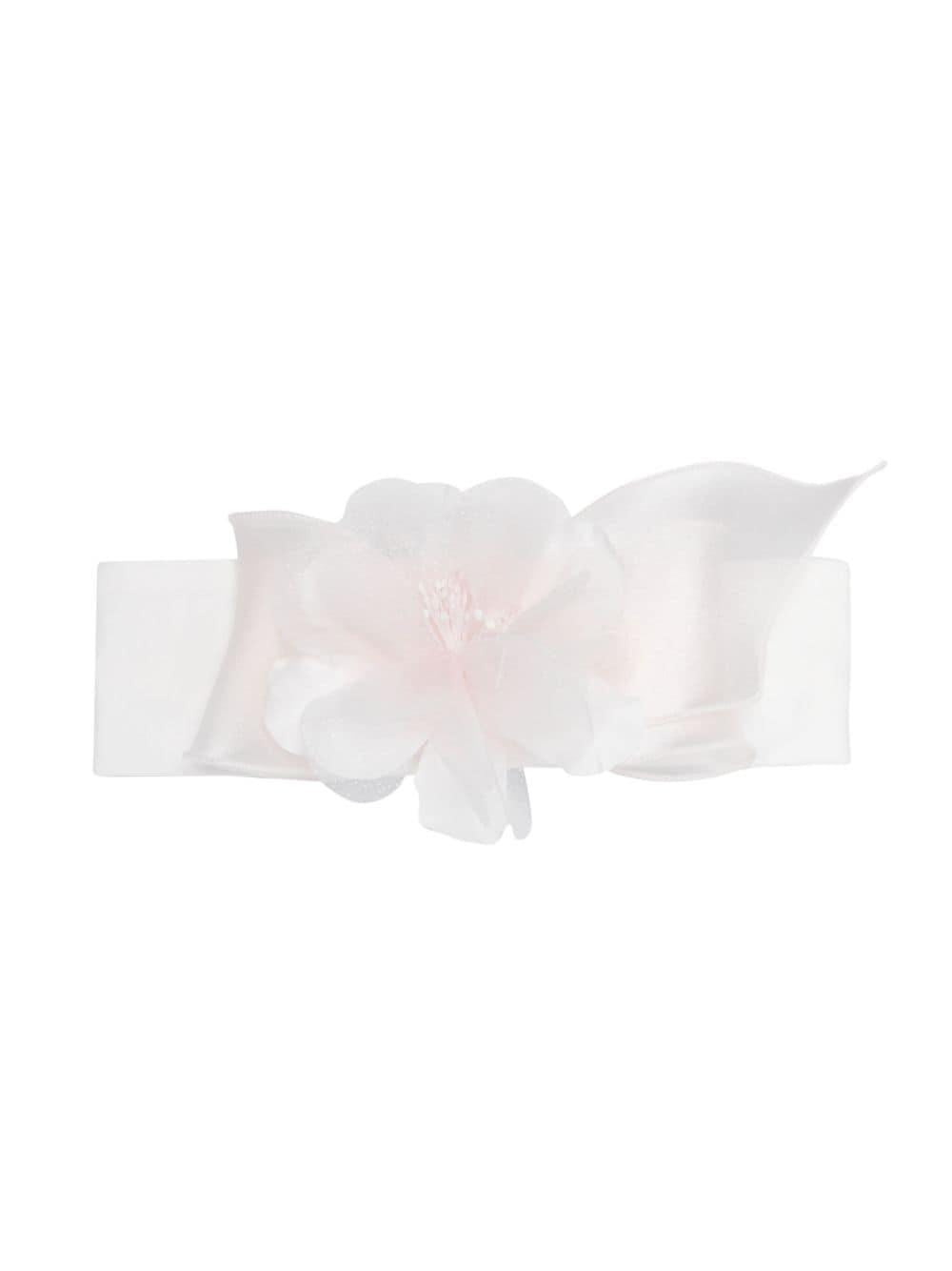 Fascia panna neonata fiore organza