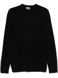 Black sweater with boucle workmanship