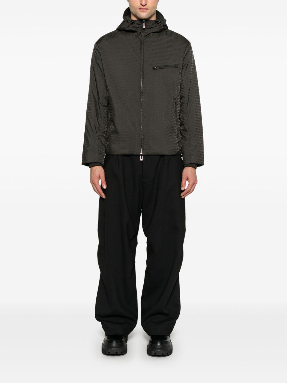 Giacca verde militare con logo all-over