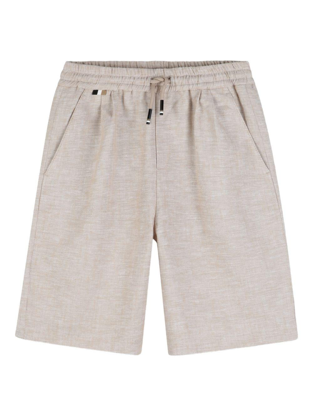 Bermuda in lino con coulisse J52875 130 BOSS KIDSWEAR 