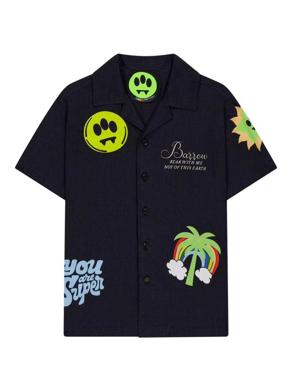 Camicia nera con stampe