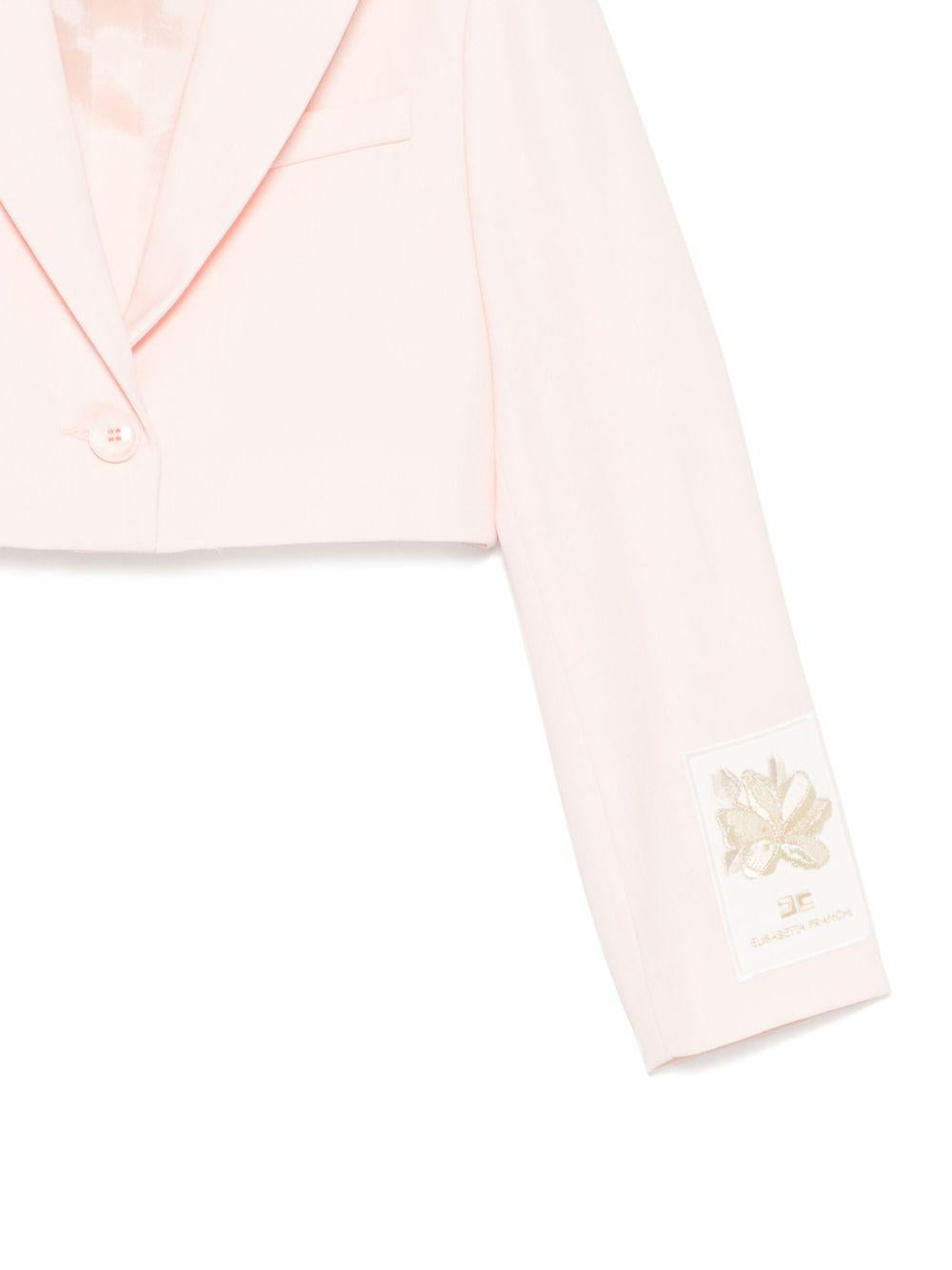 Giacca rosa monopetto crop