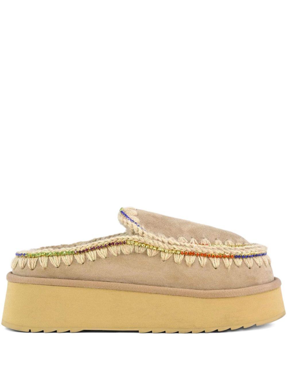 Ciabatta ekimo con strass multicolor cammello MUFW681001A CAM MOU 