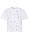 White T-shirt with round studs