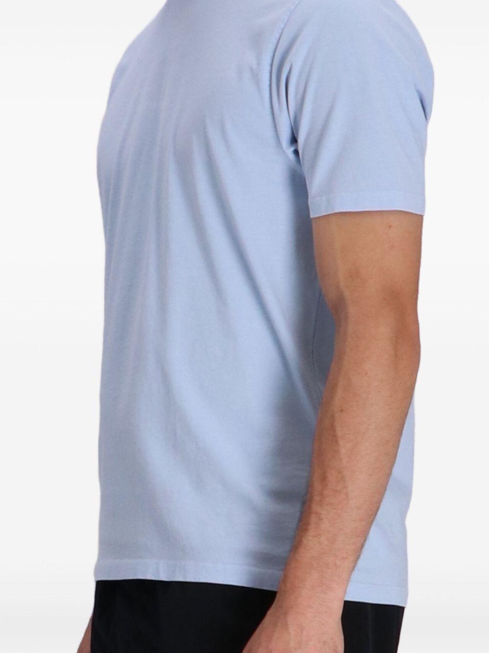 T-shirt celeste logo petto centrale
