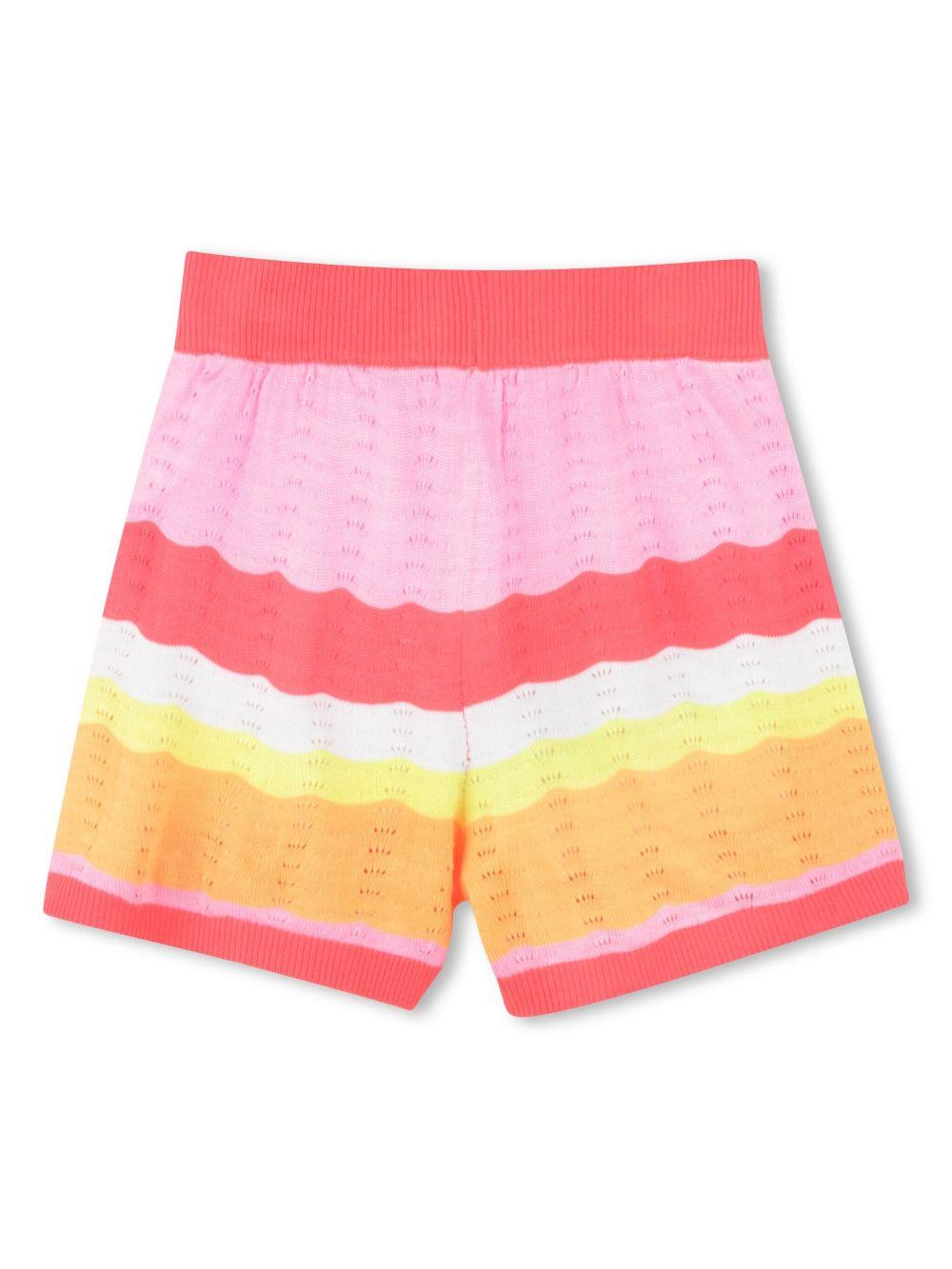 Short in maglia con fantasia a righe multicolor