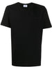 T-shirt nera logo gommato petto