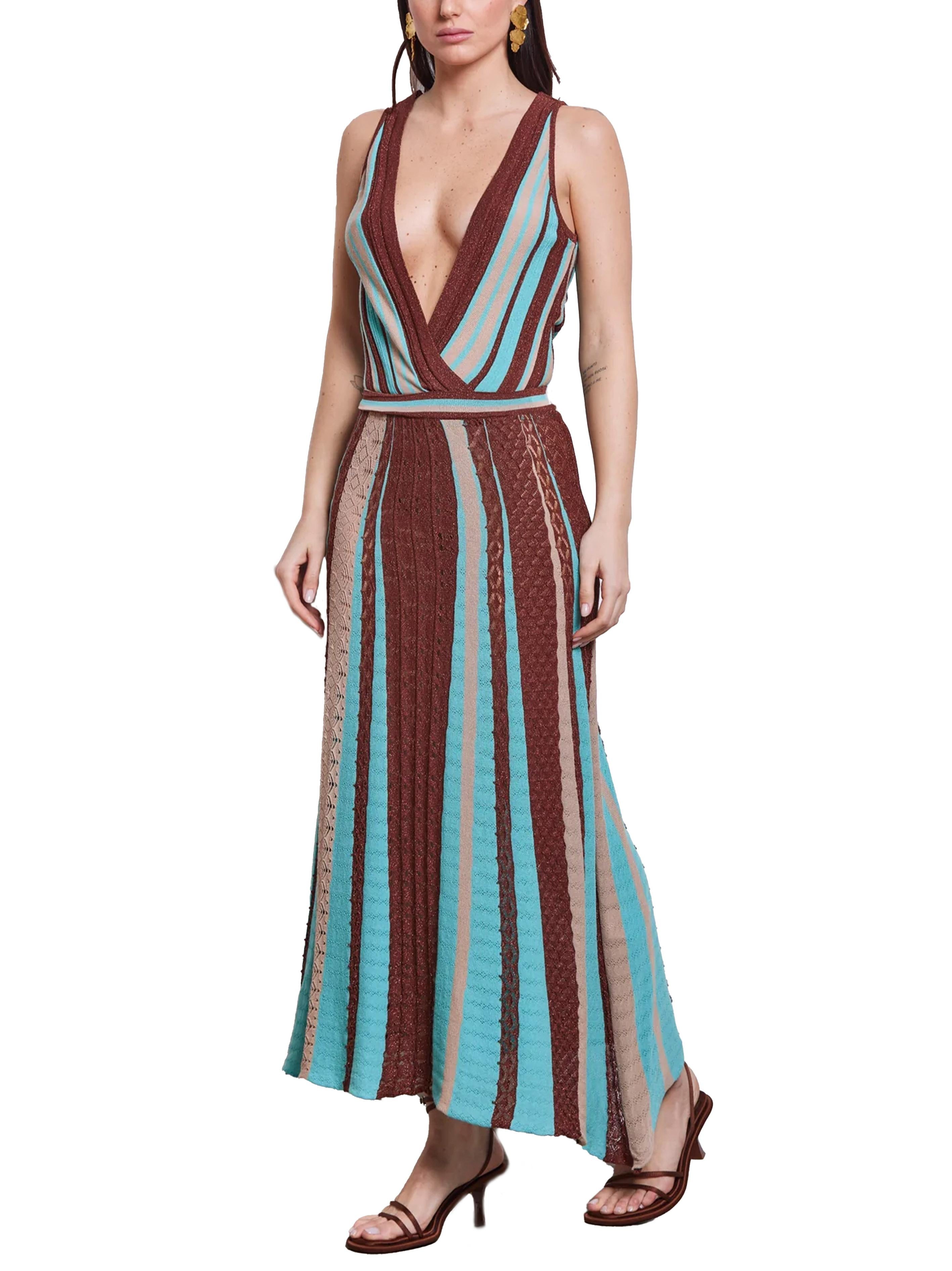 Abito multicolor in maglia lurex VSKD05057 MORO AKEP 