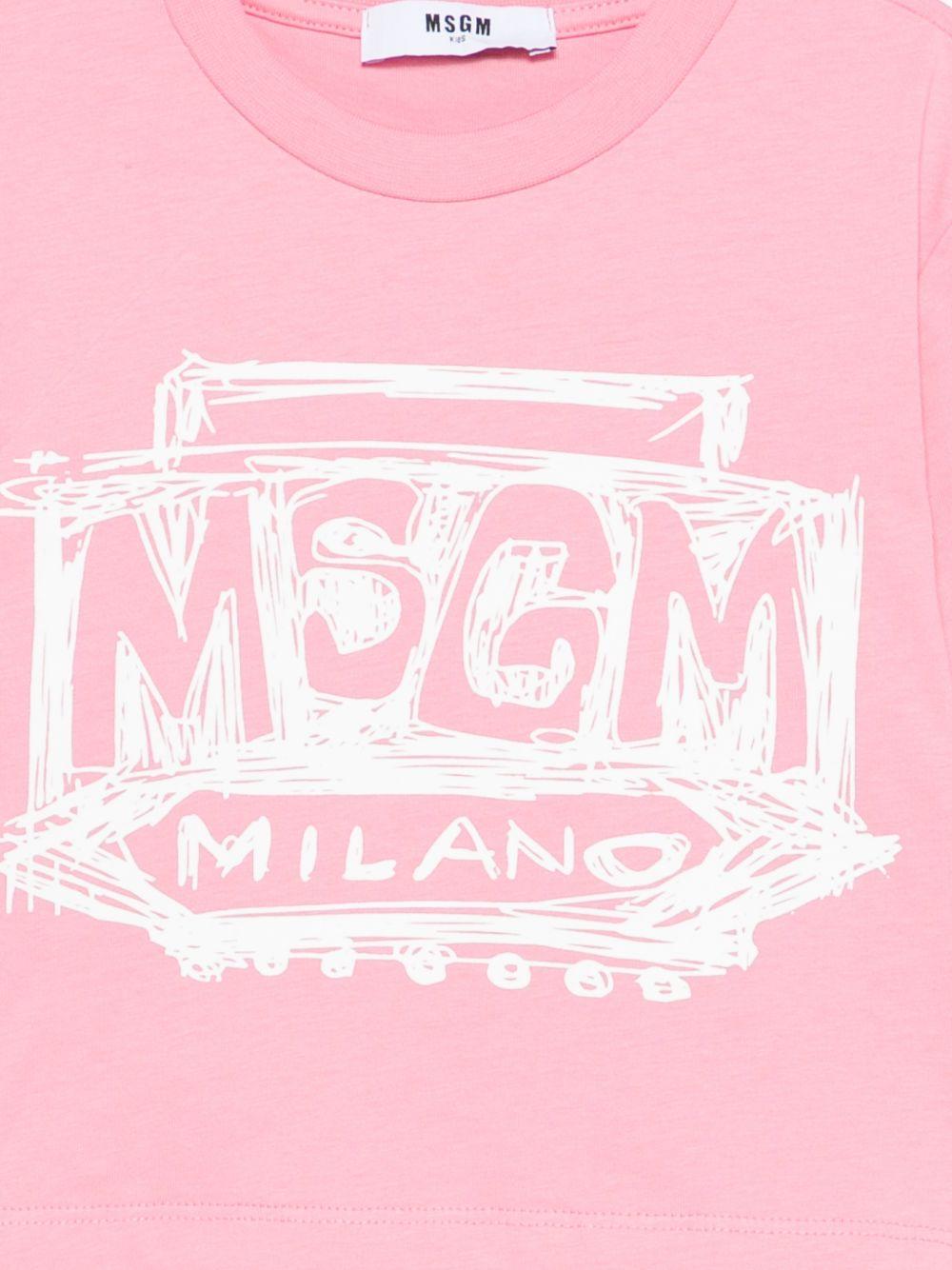 T-shirt in cotone con logo S6MSJGTH128 MS070 MSGM KIDS 