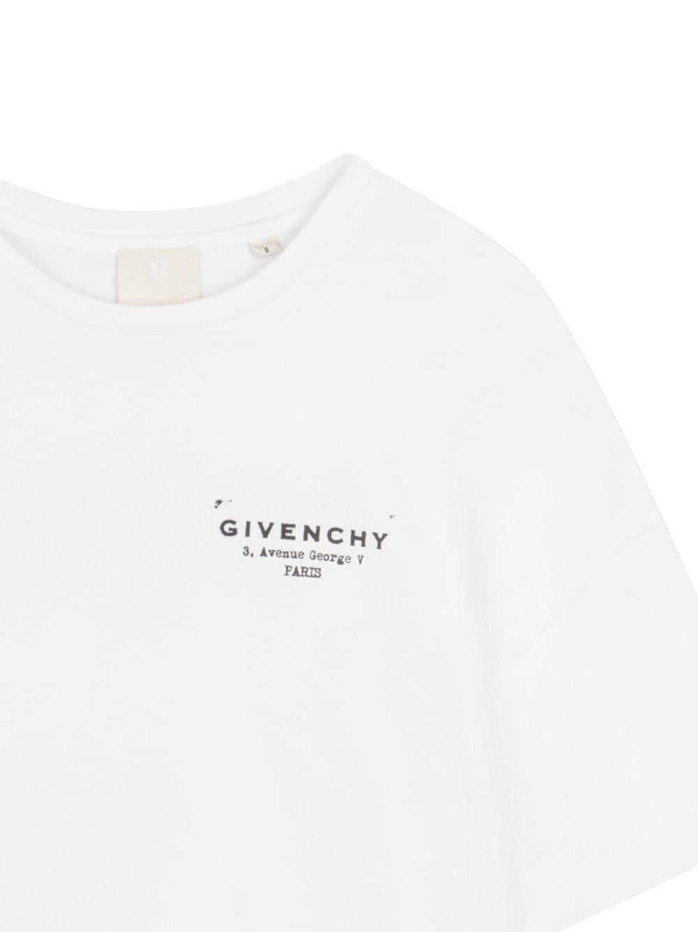 T-shirt in cotone con stampa logo H31224 10P GIVENCHY KIDS 