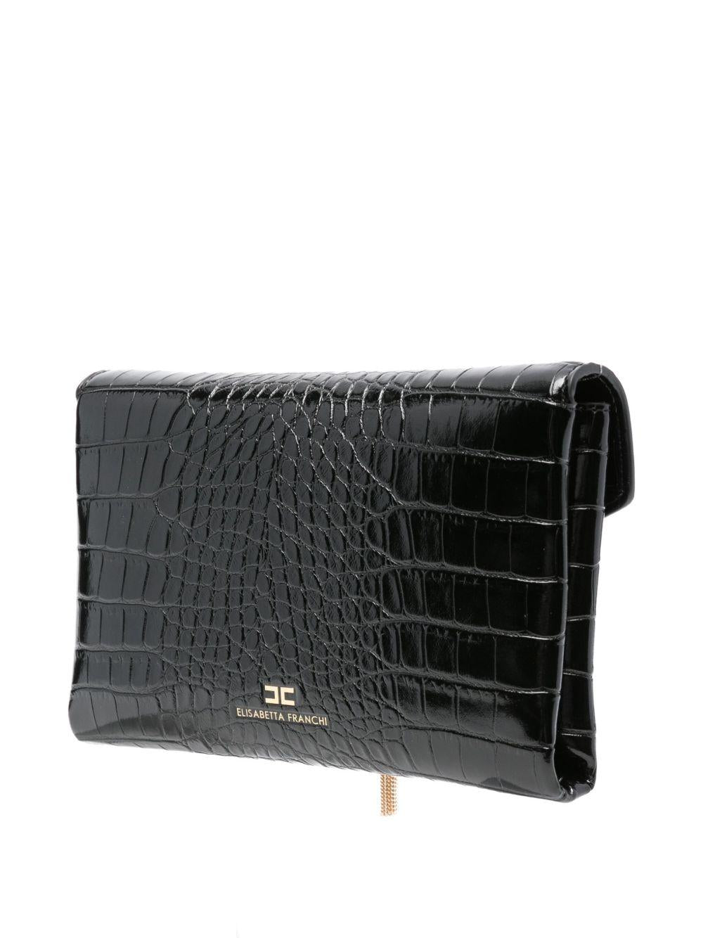Clutch Effetto Coccodrillo con Catena Oro BS56A57E2 110 ELISABETTA FRANCHI 